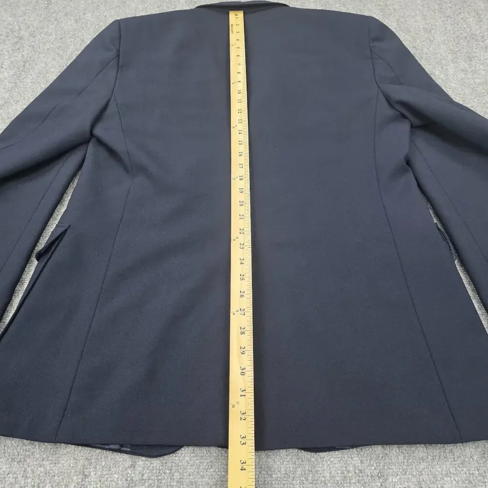 Vintage Perma-Prest Blazer Mens 46 Long Navy Gold Buttons USA Classic Collection